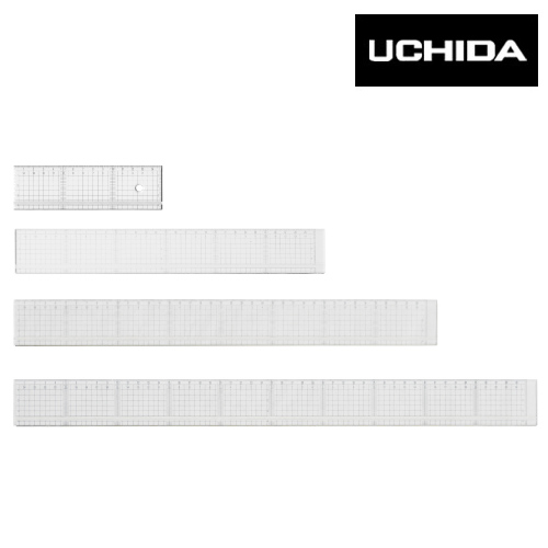 ウチダ 方眼カッティング定規（すべり止め付き）