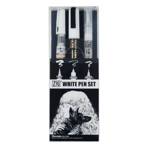 呉竹 ZIG WHITE PEN SET/3本セット IKTB-24/3V