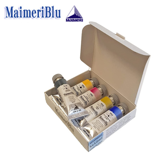 マイメリブルー水彩絵具 12ml 5色イントロセット(M1698050)